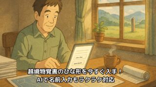 越境物覚書ひな形を今すぐ入手！AIで名前入力もラクラク対応 
