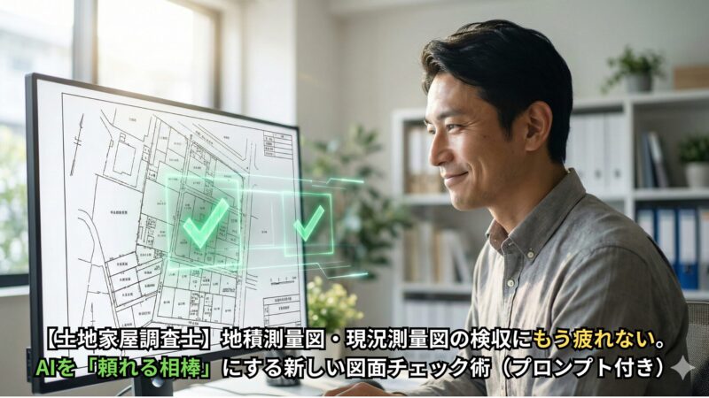 【土地家屋調査士】地積測量図・現況測量図の検図、もう疲れない。AIを「頼れる相棒」にする新しいチェック術