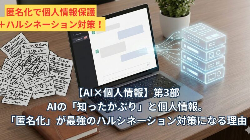 【AI×個人情報】第3部 AIの「知ったかぶり」と個人情報。「匿名化」が最強のハルシネーション対策になる理由 