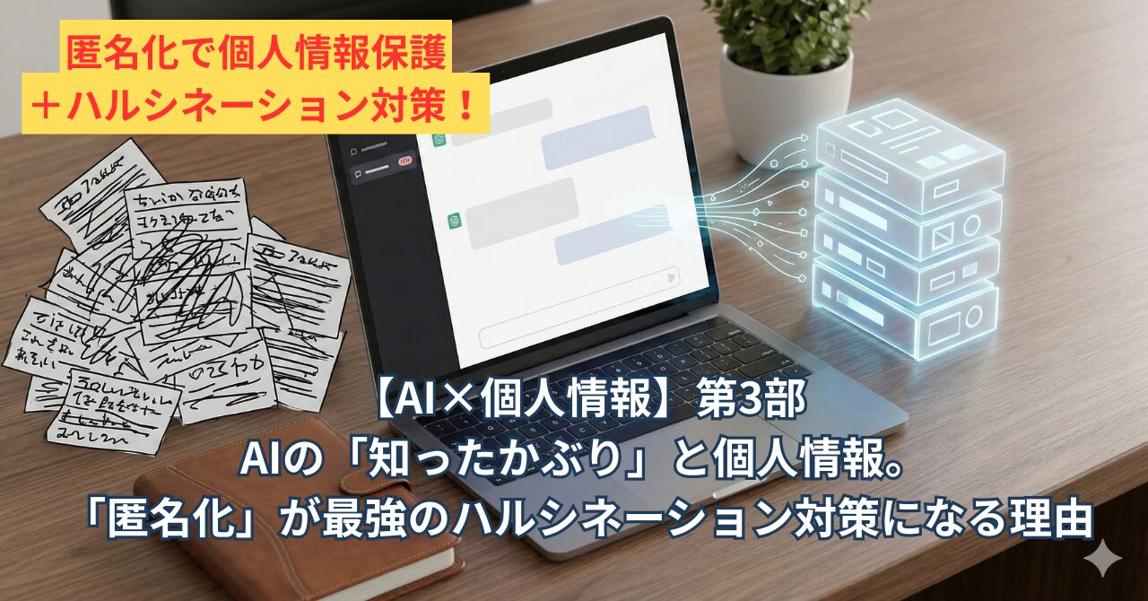 【AI×個人情報】第3部 AIの「知ったかぶり」と個人情報。「匿名化」が最強のハルシネーション対策になる理由