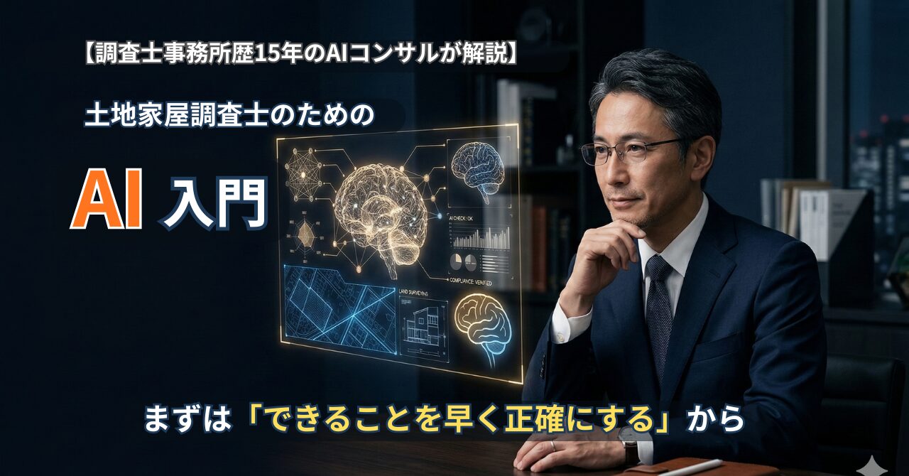 土地家屋調査士のためのAI入門｜まずは「できることを早く正確にする」から始める