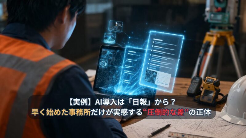 【実例】AI導入は「日報」から？早く始めた事務所だけが実感する“圧倒的な差”の正体