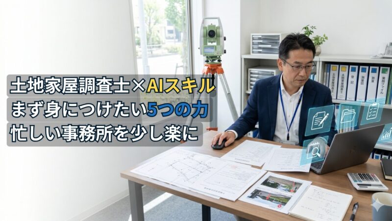 土地家屋調査士がAI時代に身につけたい5つのAIスキル｜忙しい調査士事務所の効率化の始め方