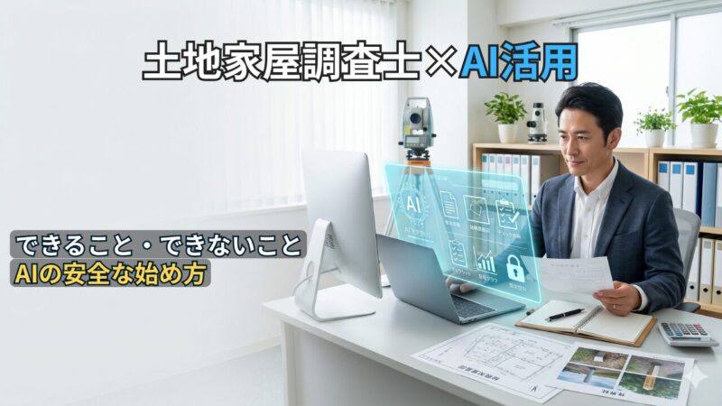 土地家屋調査士×AI活用｜できること・できないこと・AIの安全な始め方 