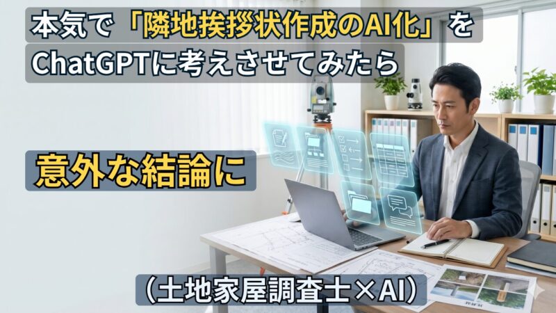 本気で「隣地挨拶状作成のAI化」をChatGPTに考えさせてみた（土地家屋調査士×AI）